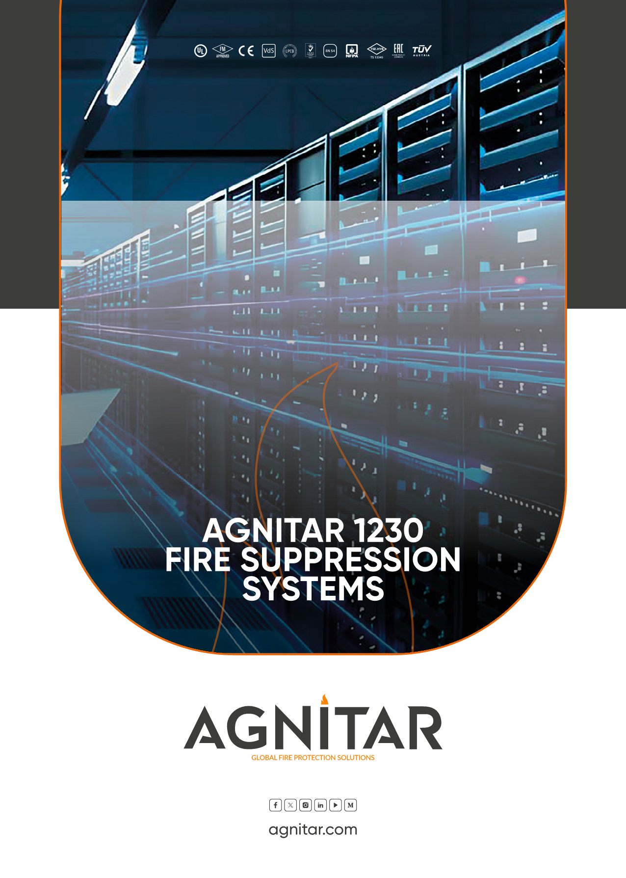Agnitar 1230 Fire Suppression System Catalogue – FK-5-1-12 (Novec 1230) clean agent fire protection for data centers, archives, and sensitive environments.
