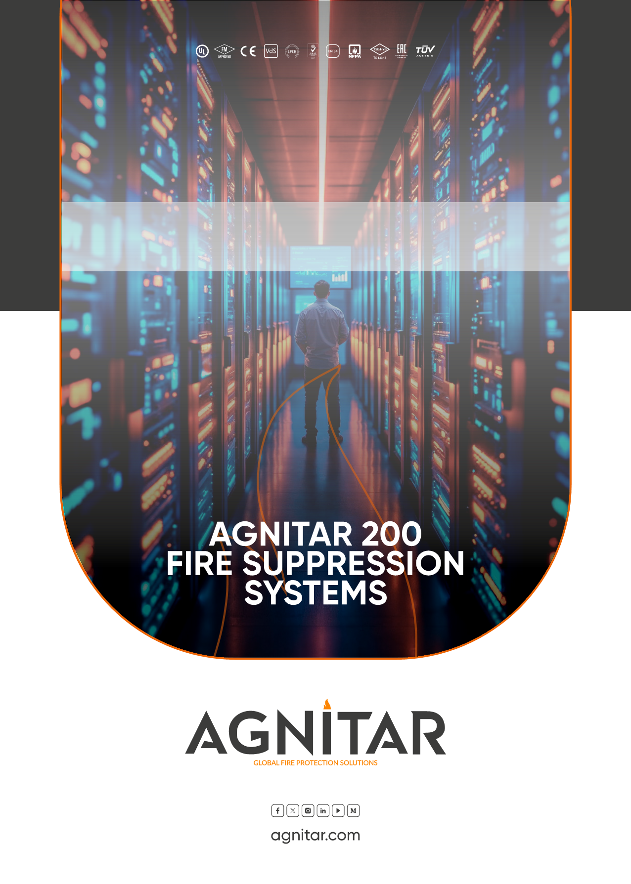 Agnitar 200 Fire Suppression System Catalogue – HFC-227ea (FM-200) clean agent fire protection for critical infrastructure and electronics.