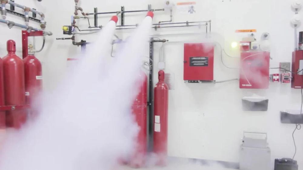 Agnitar CO2 Fire Suppression System test – high-pressure carbon dioxide fire protection performance check.