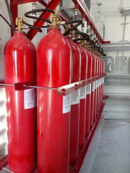 Installed Agnitar CO2 Fire Suppression System – industrial carbon dioxide fire protection solution.
