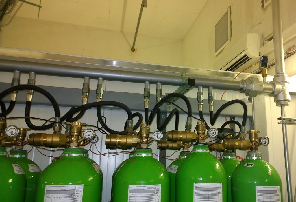 Agnitar IG-55 Fire Suppression System installed – Argon and Nitrogen gas blend providing safe and clean fire protection.