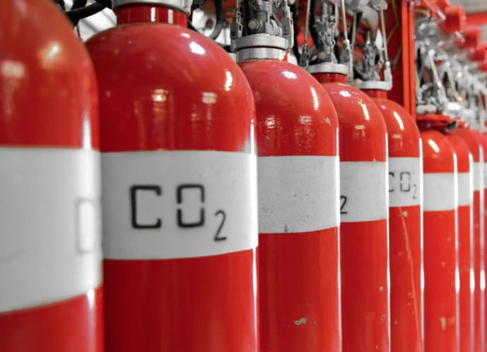 CO2 Fire Suppression System Cylinder -  68 Liters TPED Certified, Pi-Marked