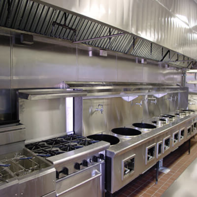 Commercial kitchen fire suppression system – Agnitar wet chemical solution for restaurants and food facilities.