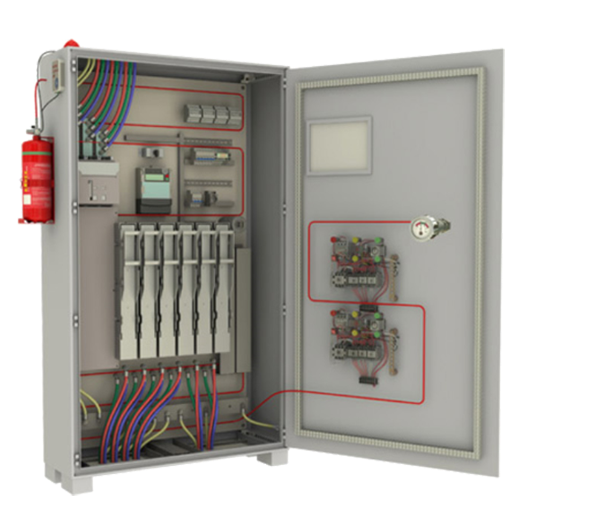Electrical cabinet fire suppression system – compact Agnitar DLP solution for enclosures and panels.